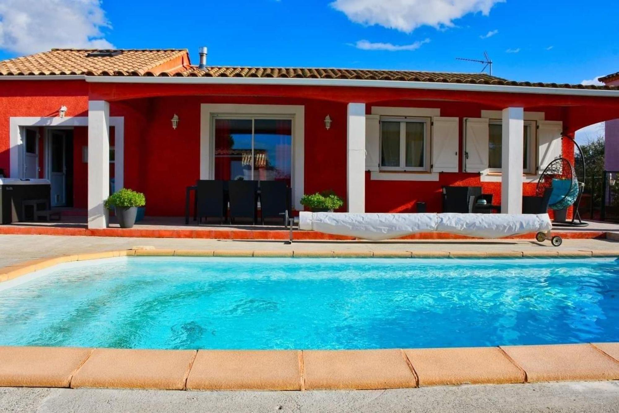 Villa Elegante A Carcassonne Avec Jardin Et Jacuzzi Exterior foto